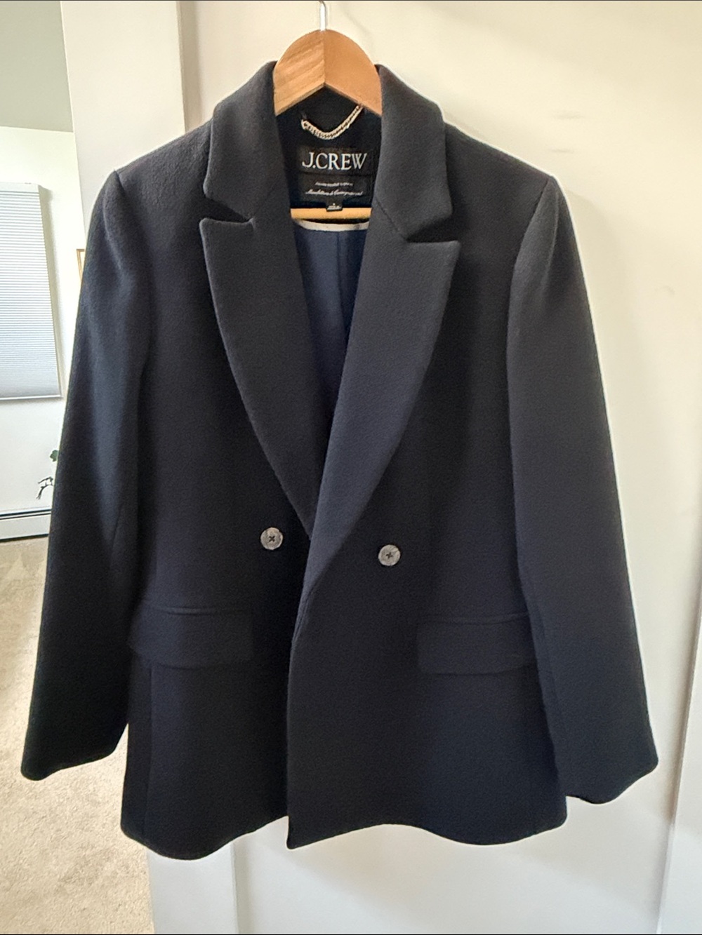 J. Crew Black Double-Breasted Wool Blazer
